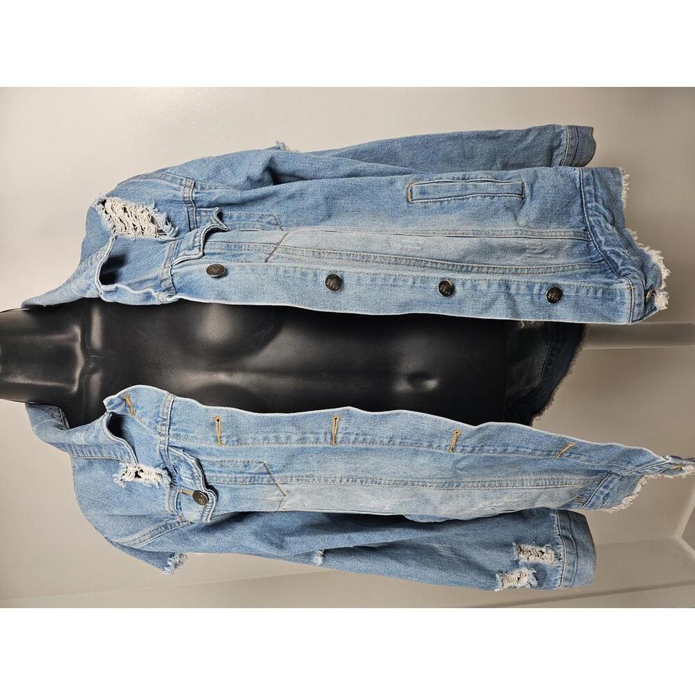 Between Us Distressed Denim Jacket Sz 1X